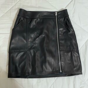 Express High Waisted Black Faux Leather Skirt